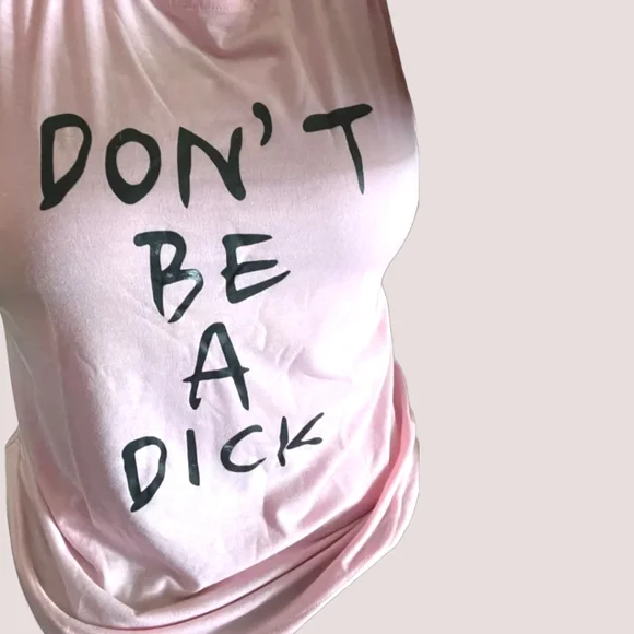 🦄🪩Last One🪩 Don't Be A D..k Pink Graphic Tank Top - Picture 5 of 6